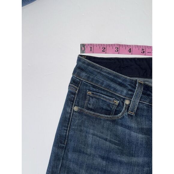 Paige Jeans Womens 27 Blue Hoxton Ankle Dark Wash Stretch Soft Denim Fray Hem - Picture 8 of 14